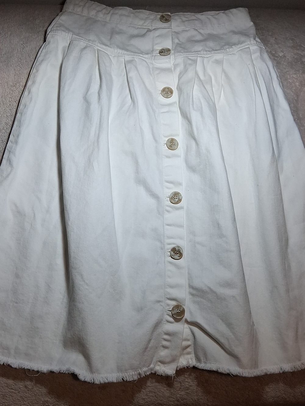 Zara White Button-Front Circle Skirt